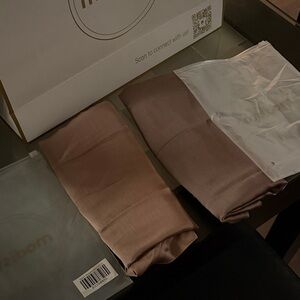 Elegant Brown and White Fabric Set